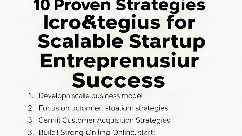 10 Proven Strategies for Scalable Startup Entrepreneurship Success