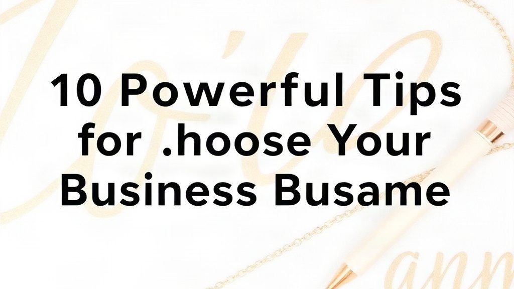 10 Powerful Tips for Choosing Your Life Coaching Business Name