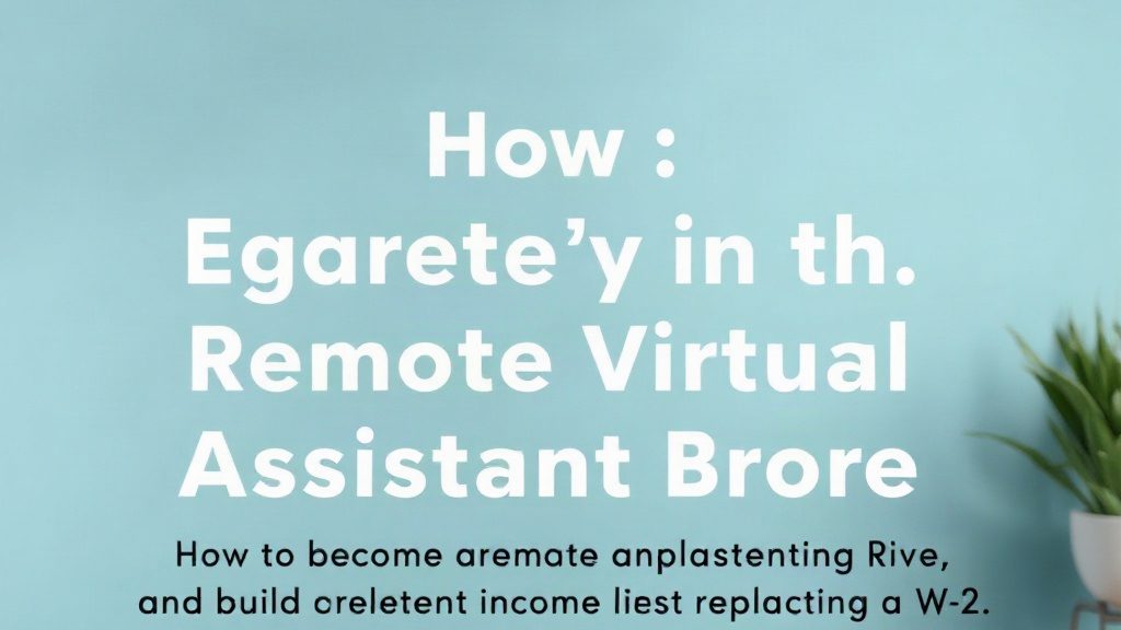 Guide to Transitioning into a Remote Virtual Assistant Role
