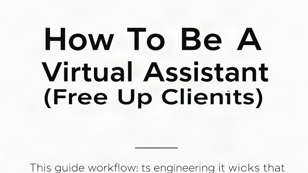 How To Be A Great Virtual Assistant: Free Up Clients Time