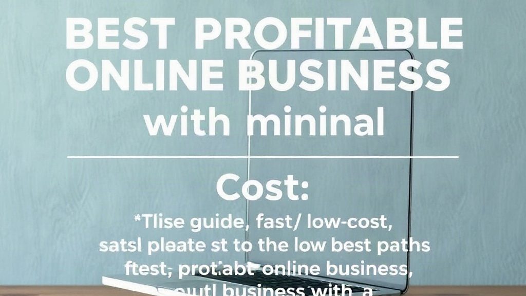 Best Profitable Online Business With Minimal Upfront Cost