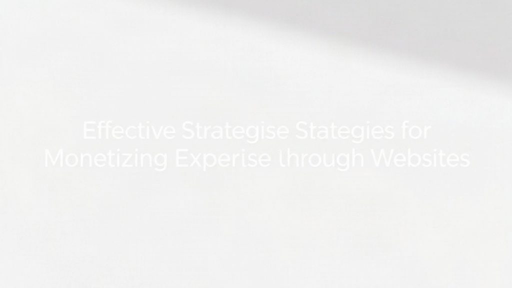Effective Strategies for Monetizing Expertise Through Websites