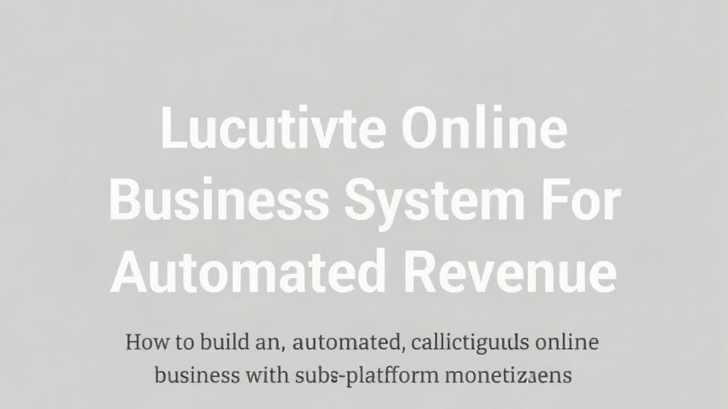 Lucrative Online Business System For Automated Revenue