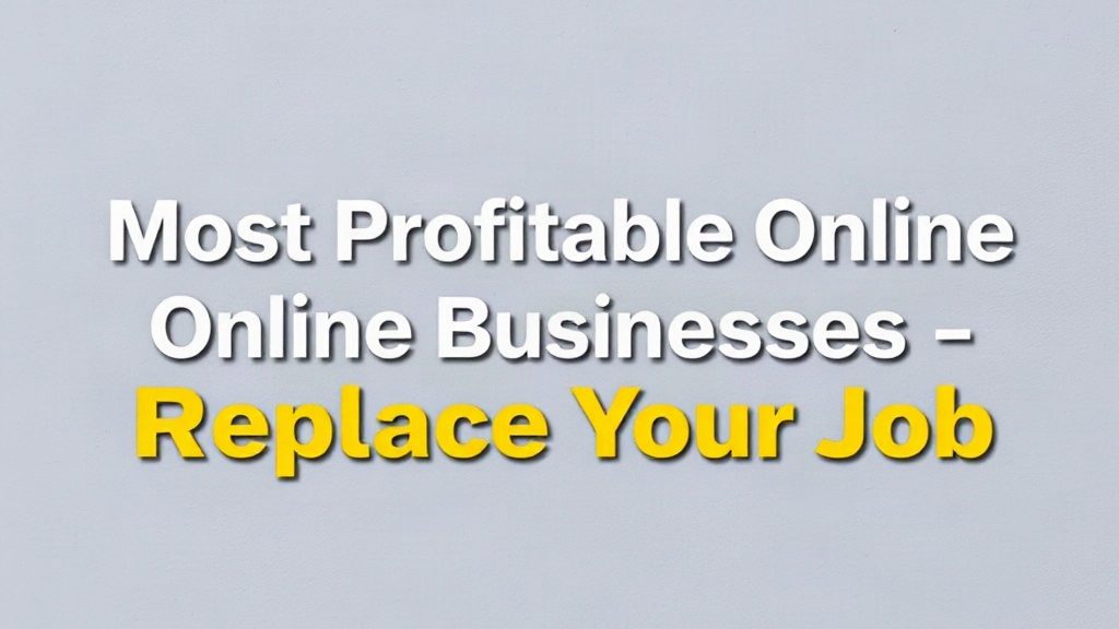 Most Profitable Online Businesses To Replace Your Job