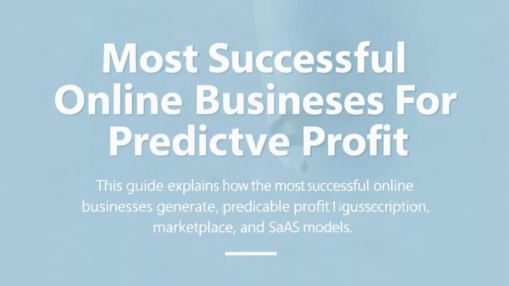 Most Successful Online Businesses For Predictable Profit
