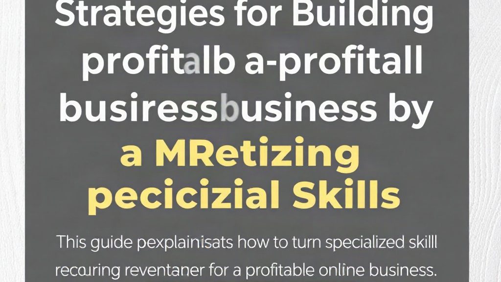 Strategies for Building a Profitable Online Business by Monetizing Specialized Skills
