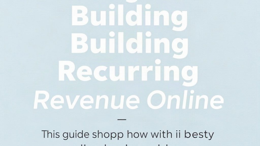 Strategies for Building Recurring Revenue Online