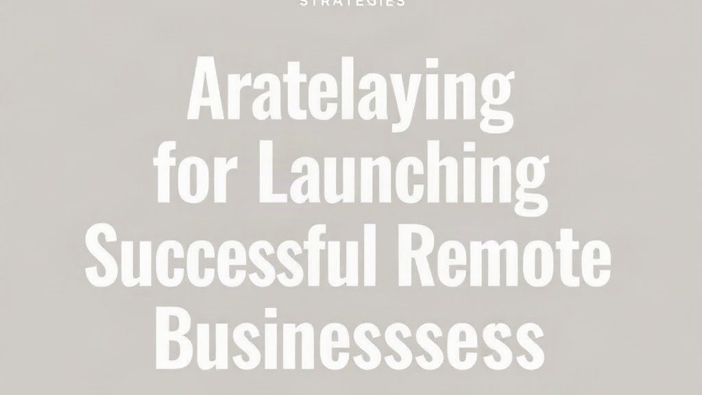 Strategies for Launching Successful Remote Businesses