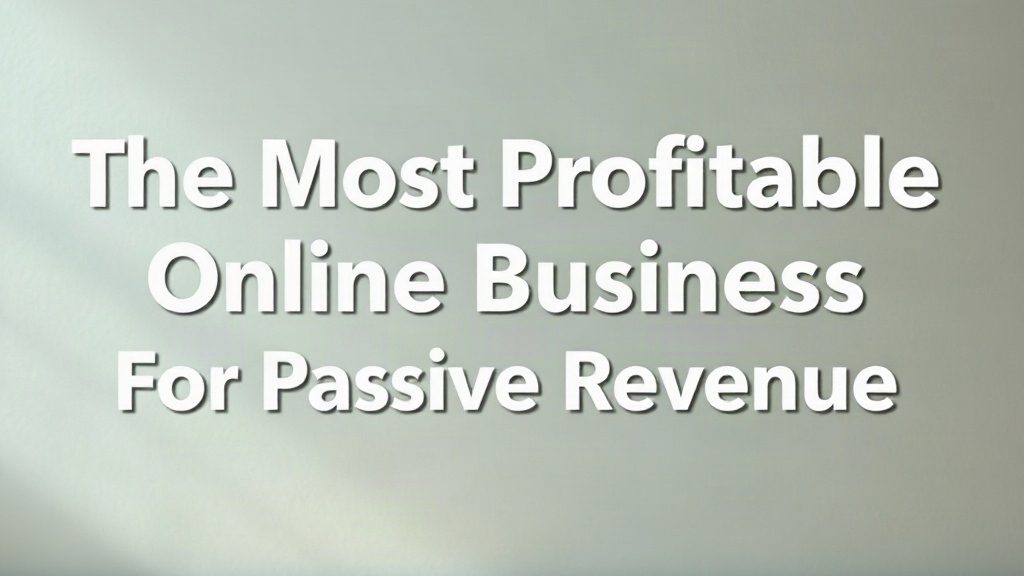 The Most Profitable Online Business For Passive Revenue