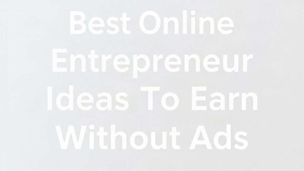 Best Online Entrepreneur Ideas To Earn Without Ads